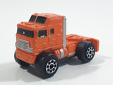 1988 Road Champs Semi Tractor Truck Orange Micro Mini Die Cast Toy Car Vehicle