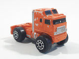 1988 Road Champs Semi Tractor Truck Orange Micro Mini Die Cast Toy Car Vehicle