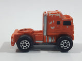 1988 Road Champs Semi Tractor Truck Orange Micro Mini Die Cast Toy Car Vehicle