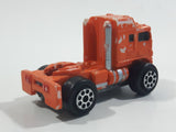 1988 Road Champs Semi Tractor Truck Orange Micro Mini Die Cast Toy Car Vehicle