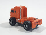 1988 Road Champs Semi Tractor Truck Orange Micro Mini Die Cast Toy Car Vehicle