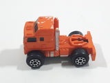 1988 Road Champs Semi Tractor Truck Orange Micro Mini Die Cast Toy Car Vehicle