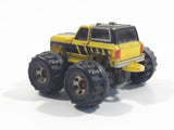 1989 Galoob Micro Machines Chevy Blazer Monster Truck Yellow Mini Die Cast Toy Car Vehicle