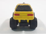 1987 Road Champs 1980s Ford Mustang Yellow Micro Mini Die Cast Toy Car Vehicle