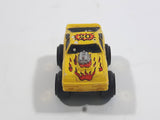 1987 Road Champs 1980s Ford Mustang Yellow Micro Mini Die Cast Toy Car Vehicle