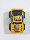1987 Road Champs 1980s Ford Mustang Yellow Micro Mini Die Cast Toy Car Vehicle