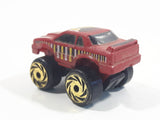 1987 Road Champs Ford Thunderbird Dark Red Micro Mini Die Cast Toy Car Vehicle