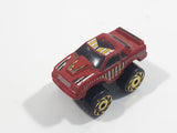 1987 Road Champs Ford Thunderbird Dark Red Micro Mini Die Cast Toy Car Vehicle