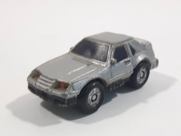 1987 Galoob Micro Machines 1980s Ford Mustang Silver Grey Micro Mini Die Cast Toy Car Vehicle