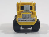 1987 Road Champs Dump Truck Yellow Micro Mini Die Cast Toy Car Construction Vehicle