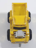 1987 Road Champs Dump Truck Yellow Micro Mini Die Cast Toy Car Construction Vehicle