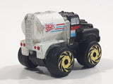1987 Road Champs Oil Tanker Fuel Truck Black White Micro Mini Die Cast Toy Car Vehicle