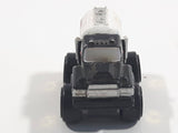 1987 Road Champs Oil Tanker Fuel Truck Black White Micro Mini Die Cast Toy Car Vehicle