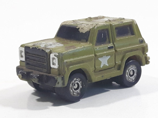1987 Funrise Chevy Blazer Ford Bronco #18 Army Green Micro Mini Die Cast Toy Car Vehicle