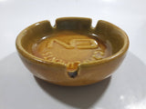 Vintage Compliments CN Rail Tan Brown Stoneware Pottery Ash Tray