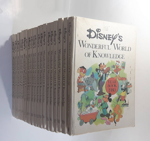 Vintage 1973 - Disney's Wonderful World of Knowledge Full Set of 20 Hard Cover Books + 1 1980 Year Book