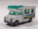 Majorette No. 224 - 259 Fourgon Camper Van "Camping Nature" 1/67 Scale White Die Cast Toy Car Vehicle with Opening Rear Door