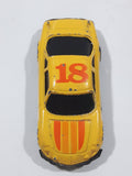 Unknown Brand #18 Yellow with Orange Die Cast Toy Car Vehicle