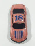 Unknown Brand #18 Pink with Dark Blue Die Cast Toy Car Vehicle