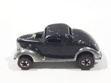 Vintage 1977 Hot Wheels Super Chromes Neet Streeter Chrome Painted Black Die Cast Toy Car Vehicle Red Lines - Missing Motor