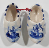Delft Blue Holland Windmill Decor 2" Long Ceramic Clog Shoes Set