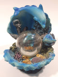 Dolphin and Coral Themed Resin Miniature Snow Globe - Water Drained