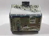 Vintage 1984 New England Container Co. Absolutely Pure Maple Syrup Log Cabin Shaped Tin Metal Container