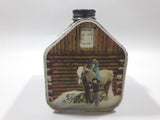 Vintage 1984 New England Container Co. Absolutely Pure Maple Syrup Log Cabin Shaped Tin Metal Container