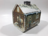 Vintage 1984 New England Container Co. Absolutely Pure Maple Syrup Log Cabin Shaped Tin Metal Container