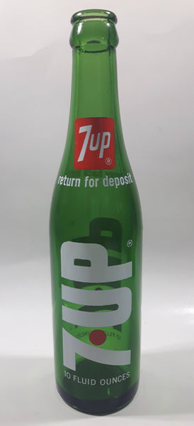 Vintage 7up Money Back Bottle 10 Fluid Ounces Green Glass Bottle 3589 - 2