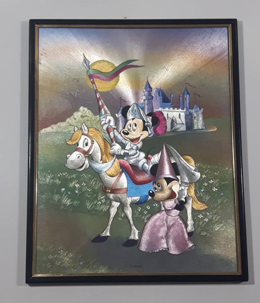 Magic Effects Disney Mickey Mouse and Minnie Mouse Knight in Shining Armor with Castle Backdrop Art Print Picture Cartoon Character Collectible