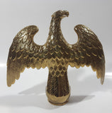 Vintage Gold Tone Brass Metal Eagle Bird Perched with Wings Spread 6 1/4" Tall 7" Wide