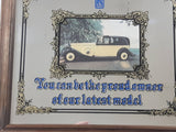 Vintage Rolls Royce "You Can Be The Proud Owner Of Our Latest Model" Glass Mirror Wood Framed Advertisement