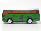 Unknown Brand Green and White Sight Seeing Tour Bus Die Cast Toy Car Vehicle