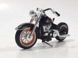 Maisto 1958 Harley Davidson Duo Glide Motor Cycle Motorbike Orange and Black Die Cast Toy Car Vehicle Missing Seat