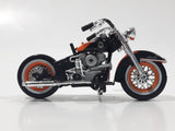 Maisto 1958 Harley Davidson Duo Glide Motor Cycle Motorbike Orange and Black Die Cast Toy Car Vehicle Missing Seat