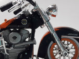 Maisto 1958 Harley Davidson Duo Glide Motor Cycle Motorbike Orange and Black Die Cast Toy Car Vehicle Missing Seat