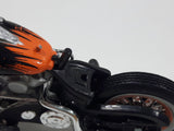 Maisto 1958 Harley Davidson Duo Glide Motor Cycle Motorbike Orange and Black Die Cast Toy Car Vehicle Missing Seat
