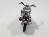 Maisto 1958 Harley Davidson Duo Glide Motor Cycle Motorbike Orange and Black Die Cast Toy Car Vehicle Missing Seat
