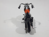 Maisto 1958 Harley Davidson Duo Glide Motor Cycle Motorbike Orange and Black Die Cast Toy Car Vehicle Missing Seat