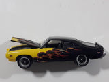 2003 Johnny Lightning 1969 Pontiac GTO Yellow and Black Die Cast Toy Car Vehicle with Opening Hood - Busted Spoiler