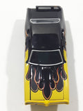 2003 Johnny Lightning 1969 Pontiac GTO Yellow and Black Die Cast Toy Car Vehicle with Opening Hood - Busted Spoiler