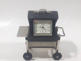 Nina Collection Quartz Japan Movement Miniature BBQ Barbecue Grill Shaped Black Metal Clock 2 3/8" Tall