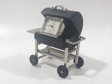 Nina Collection Quartz Japan Movement Miniature BBQ Barbecue Grill Shaped Black Metal Clock 2 3/8" Tall