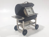 Nina Collection Quartz Japan Movement Miniature BBQ Barbecue Grill Shaped Black Metal Clock 2 3/8" Tall