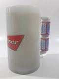 Budweiser Stacked Beer Can Shaped Handle Glow In The Dark 6" Plastic Freezer Mug Cup