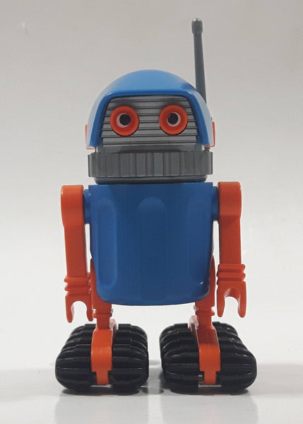 1990 Geobra Playmobil #3318 Moon Walker Space Robot Figure Blue and Orange 3" Tall Toy Figure