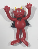 Russ Berrie Red Halloween Devil in Black Cape Bendable 2 3/4" Tall Toy Figure