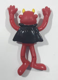 Russ Berrie Red Halloween Devil in Black Cape Bendable 2 3/4" Tall Toy Figure