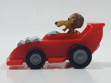 Ferrero Kinder Surprise MPG FT-3-113 Lion Driving Red Race Car 3" Long Pullback Friction Motorized Toy Car Vehicle